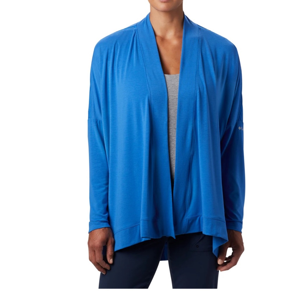 Columbia PFG Blue Knit Cardigan Wrap